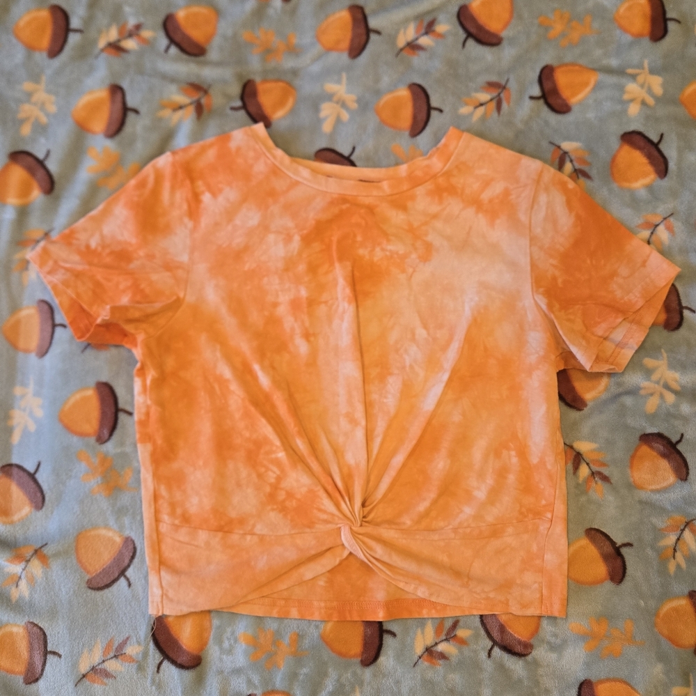 Orange Tie-Dye Crop Top